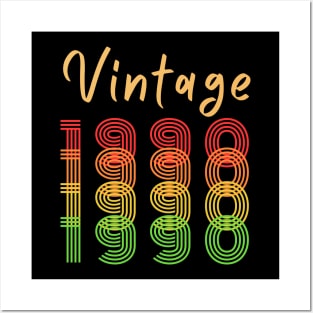 Vintage 1990 30th Birthday Legend Retro 80s Classic Cute Funny Gift Sarcastic Happy Fun Introvert love Smile Geek Hipster Silly Inspirational Motivational Birthday Present Posters and Art